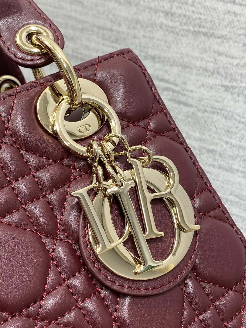 Dior M0538 Small Lady My ABCDior Bag Wine Red Cannage Lambskin - Default Title - View 4