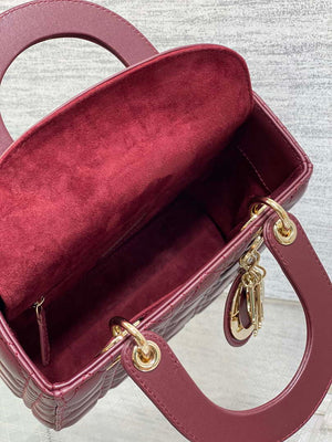 Dior M0538 Small Lady My ABCDior Bag Wine Red Cannage Lambskin - Default Title - View 8