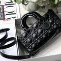 Dior M0540 Lady D-joy Bag Black Cannage Calfskin with Diamond Motif - Default Title - View 1