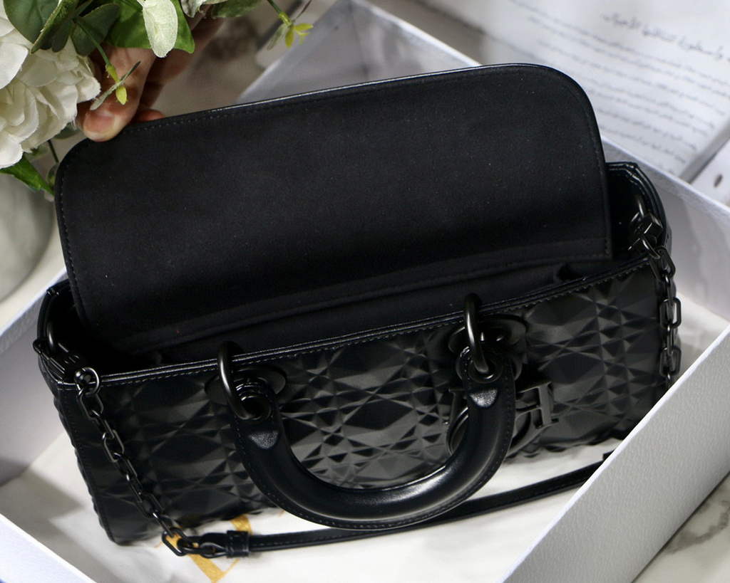 Dior M0540 Lady D-joy Bag Black Cannage Calfskin with Diamond Motif