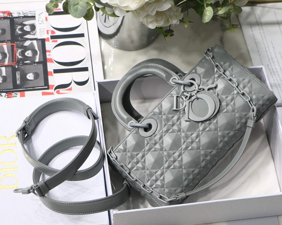 Dior M0540 Lady D-joy Calfskin Bag Gray - Default Title - View 1