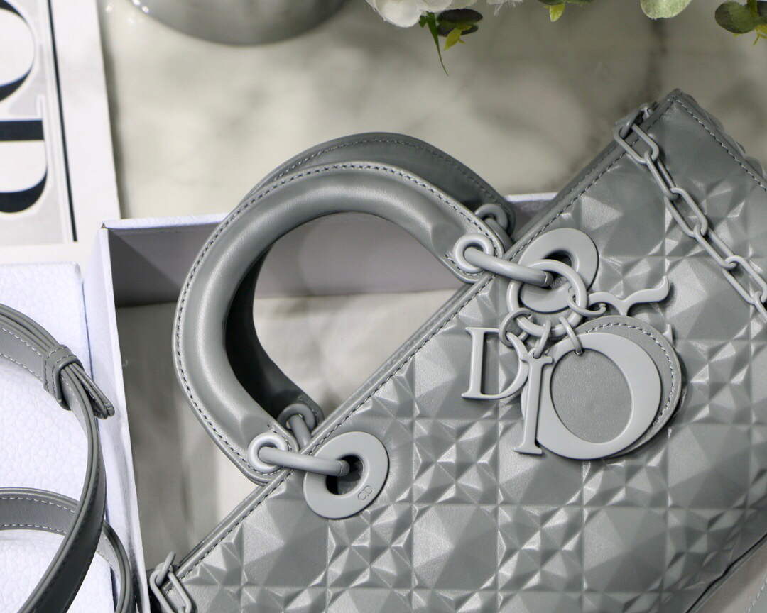 Dior M0540 Lady D-joy Calfskin Bag Gray