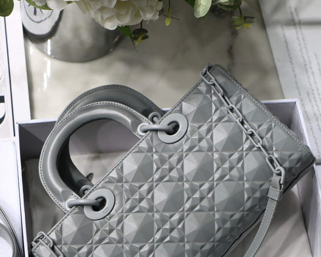 Dior M0540 Lady D-joy Calfskin Bag Gray
