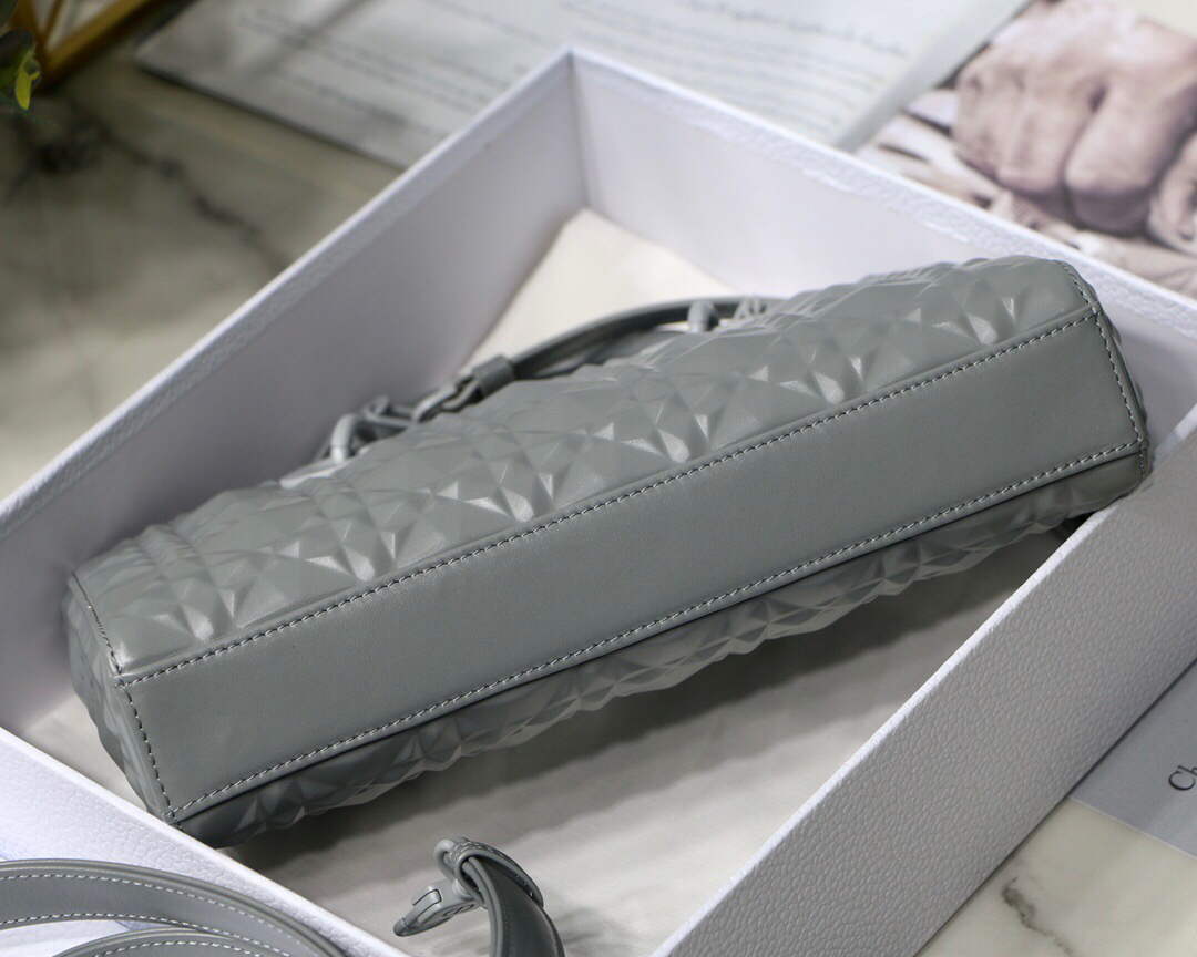 Dior M0540 Lady D-joy Calfskin Bag Gray