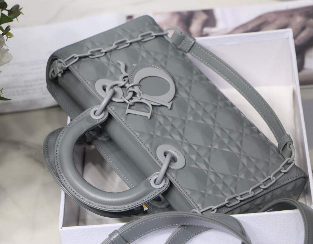 Dior M0540 Lady D-joy Calfskin Bag Gray