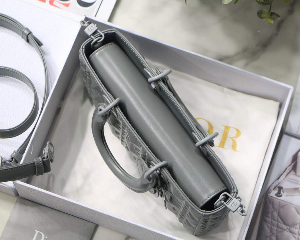 Dior M0540 Lady D-joy Calfskin Bag Gray