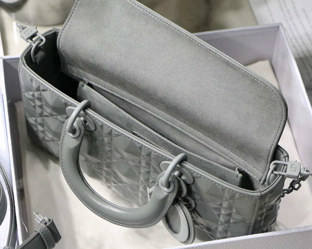 Dior M0540 Lady D-joy Calfskin Bag Gray