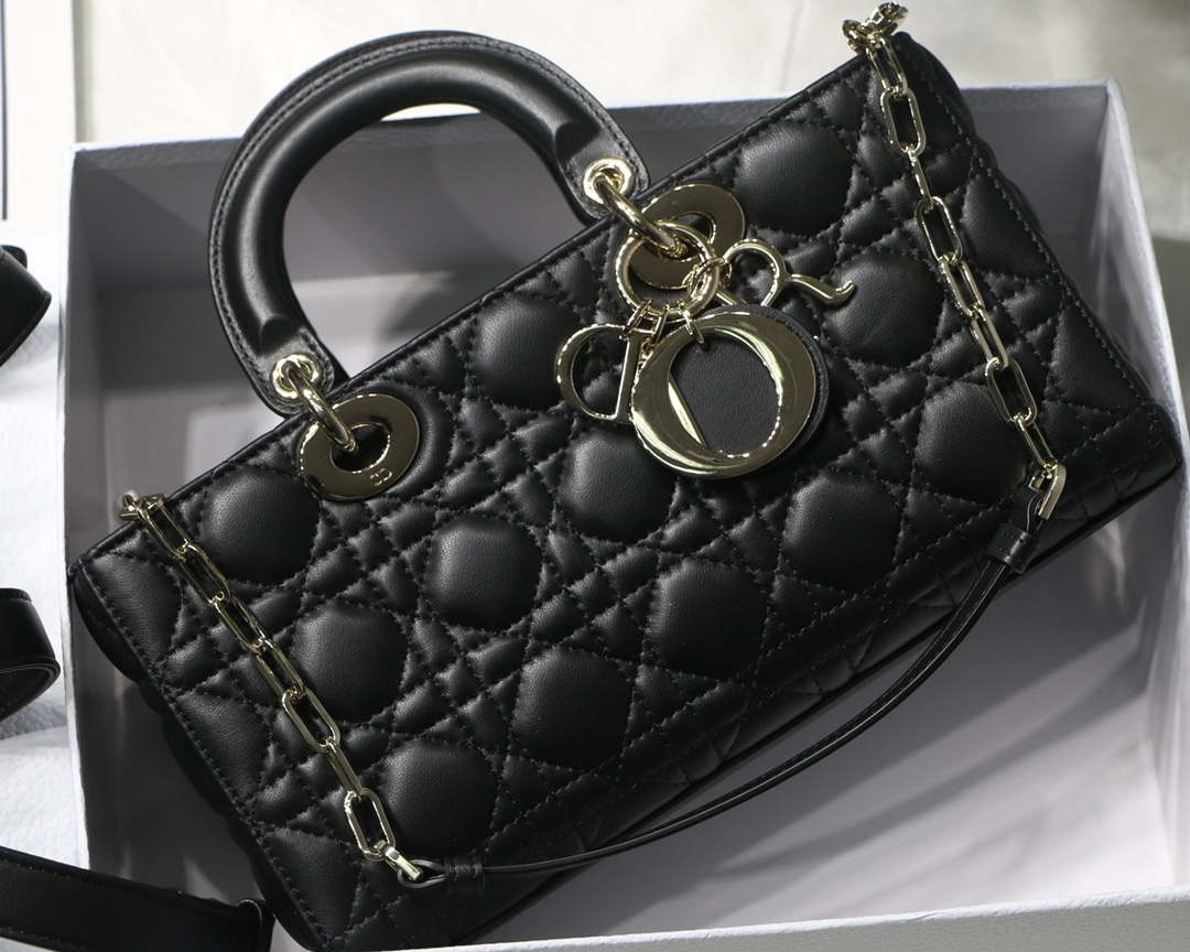 Dior M0540 Medium Lady D-Joy Bag Black Cannage Lambskin With Heart Motif