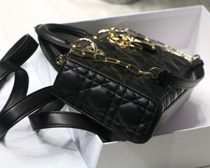 Dior M0540 Medium Lady D-Joy Bag Black Cannage Lambskin With Heart Motif - Default Title - View 5
