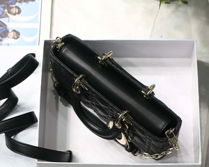 Dior M0540 Medium Lady D-Joy Bag Black Cannage Lambskin With Heart Motif - Default Title - View 8