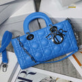 Dior M0540 Medium Lady D-Joy Bag Blue Cannage Lambskin With Heart Motif - Default Title - View 1