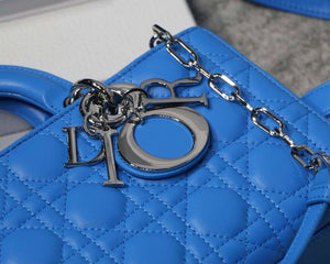 Dior M0540 Medium Lady D-Joy Bag Blue Cannage Lambskin With Heart Motif - Default Title - View 3