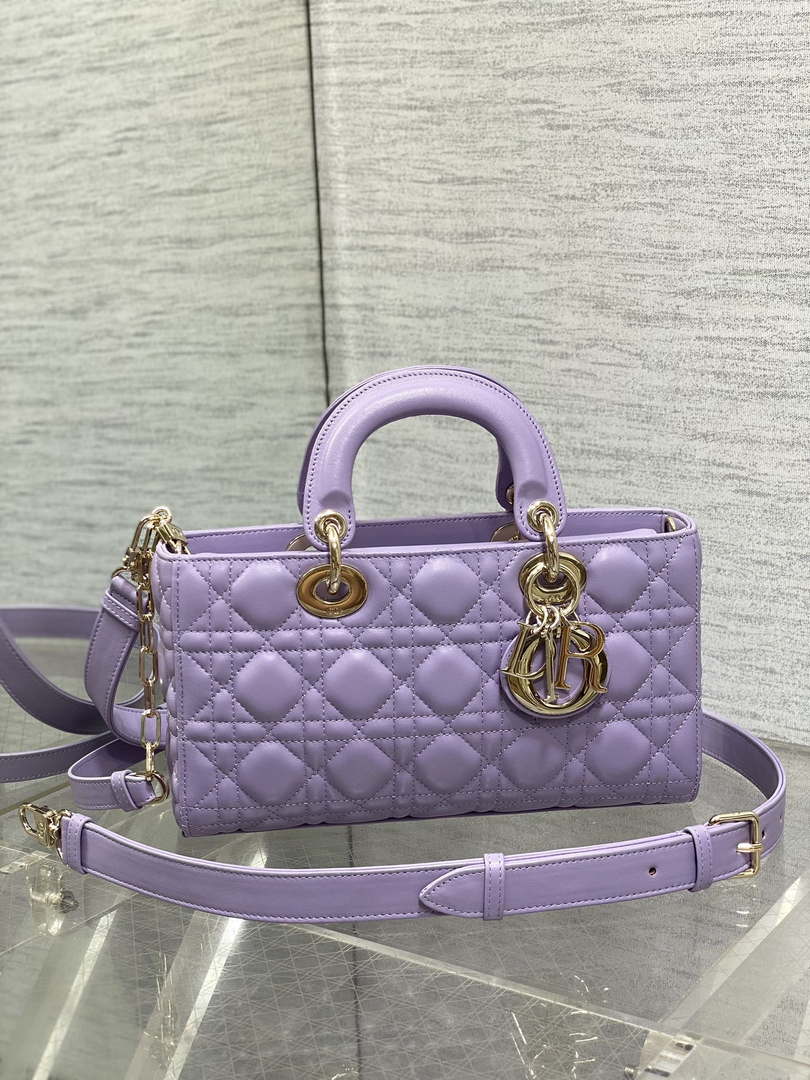 Dior M0540 Medium Lady D-Joy Bag Purple Cannage Lambskin - Default Title - View 1