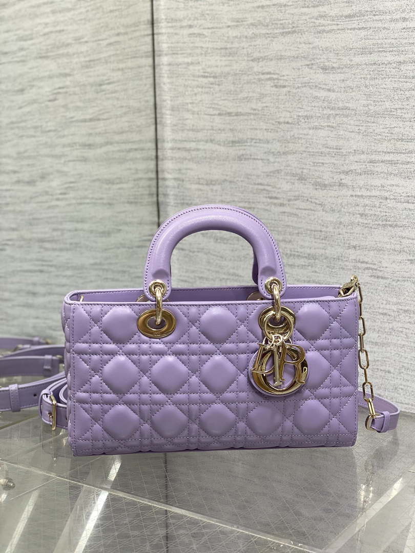 Dior M0540 Medium Lady D-Joy Bag Purple Cannage Lambskin