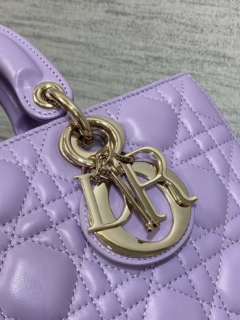 Dior M0540 Medium Lady D-Joy Bag Purple Cannage Lambskin