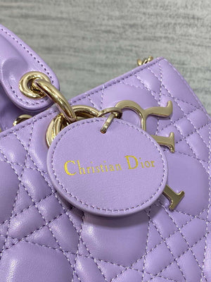 Dior M0540 Medium Lady D-Joy Bag Purple Cannage Lambskin - Default Title - View 4