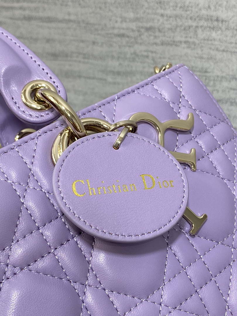 Dior M0540 Medium Lady D-Joy Bag Purple Cannage Lambskin