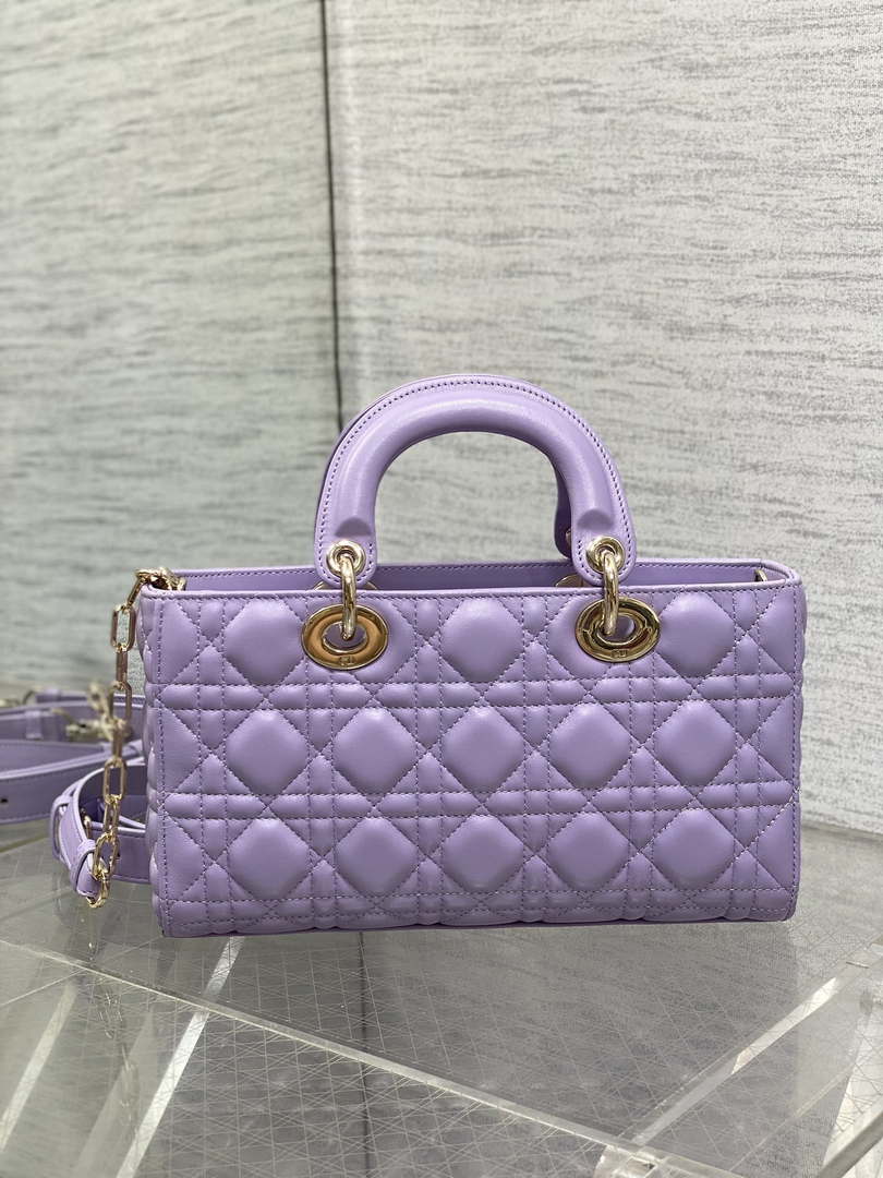 Dior M0540 Medium Lady D-Joy Bag Purple Cannage Lambskin