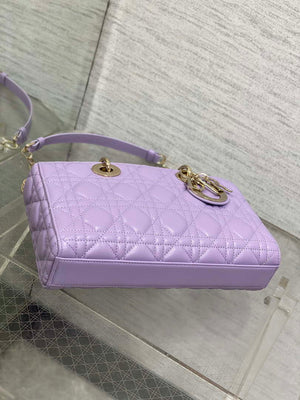Dior M0540 Medium Lady D-Joy Bag Purple Cannage Lambskin - Default Title - View 7