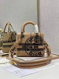 Dior M0565 Lady D-Life Medium Bag Beige Union Jute Fabric