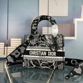 Dior M0565 Medium Lady D-Life Bag Black Cupidon Embroidery - Default Title - View 1