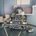 Dior M0565 Medium Lady D-Life Bag Blue Toile de Jouy Reverse Embroidery - Default Title - View 1
