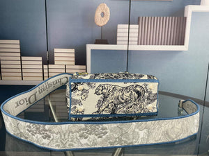 Dior M0565 Medium Lady D-Life Bag Blue Toile de Jouy Embroidery - Default Title - View 7