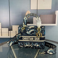 Dior M0565 Medium Lady D-Life Bag Blue Cupidon Embroidery - Default Title - View 1