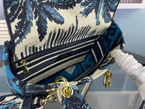 Dior M0565 Medium Lady D-Life Bag Blue Cupidon Embroidery - Default Title - View 7