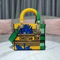 Dior M0565 Medium Lady D-Life Bag Brigh Yellow and Green D-flower Pop Embroidery - Default Title - View 1