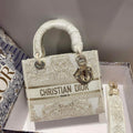 Dior M0565 Medium Lady D-Life Bag Light Yellow Cupidon Embroidery - Default Title - View 1