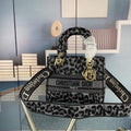 Dior M0565 Medium Lady D-Life Bag Mizza Embroidery Blue and Black - Default Title - View 1