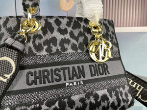Dior M0565 Medium Lady D-Life Bag Mizza Embroidery Blue and Black - Default Title - View 4