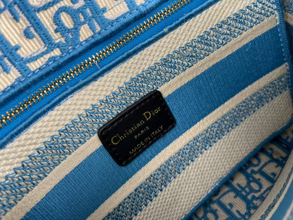 Dior M0565 Medium Lady D-Life Bag Oblique Jacquard Blue