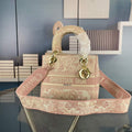 Dior M0565 Medium Lady D-Life Bag Pink Toile de Jouy Embroidery - Default Title - View 1