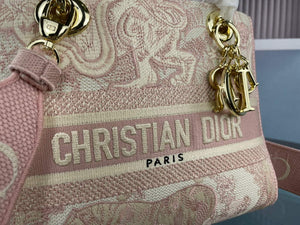 Dior M0565 Medium Lady D-Life Bag Pink Toile de Jouy Embroidery - Default Title - View 4
