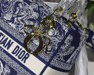 Dior M0565 Medium Lady D-Lite Blue Toile de Jouy Embroidery M1022 - Default Title - View 3
