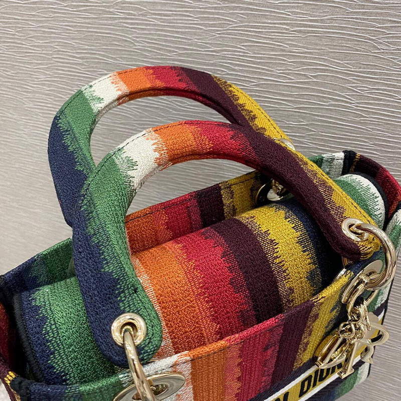 Dior M0565 Medium Lady D-lite Embroidery Bag colourful - Default Title - View 7