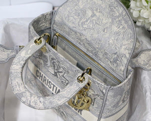 Dior M0565 Medium Lady D-Lite Blue Toile de Jouy Embroidery M1023 - Default Title - View 9