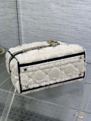 Dior M0565 Medium Lady D-Lite Wool Beige with Black M1035 - Default Title - View 7