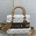 Dior M0565 Medium Lady D-Lite Wool Beige with Brown M1036 - Default Title - View 1
