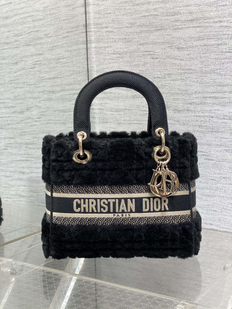 Dior M0565 Medium Lady D-Lite Wool Black M1037