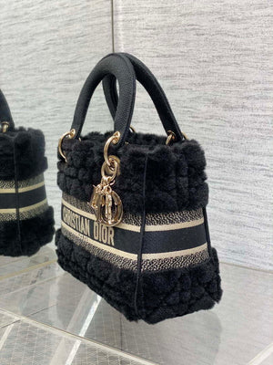 Dior M0565 Medium Lady D-Lite Wool Black M1037 - Default Title - View 6