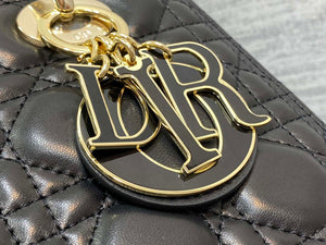 Dior M0565 Medium Lady Dior Bag Black Cannage Lambskin Enamel Hardware - Default Title - View 3