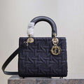 Dior M0565 Medium Lady Dior Bag Black Graphic canvas - Default Title - View 1