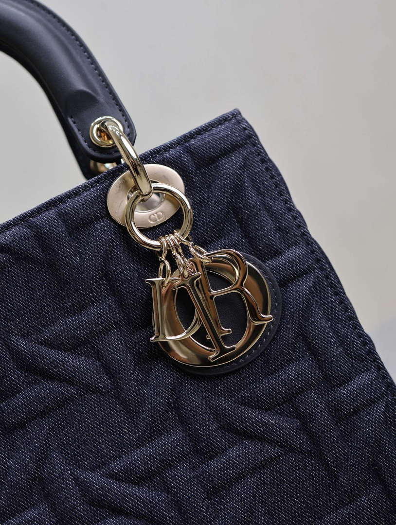 Dior M0565 Medium Lady Dior Bag Black Graphic canvas