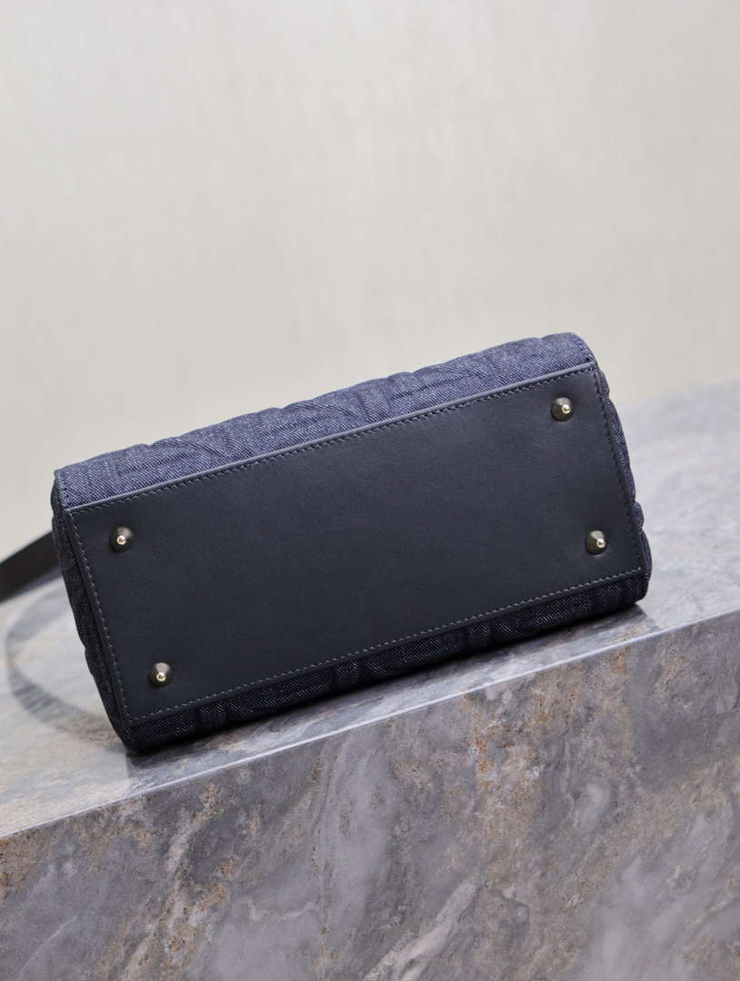 Dior M0565 Medium Lady Dior Bag Black Graphic canvas