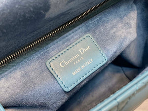 Dior M0565 Medium Lady Dior Bag Blue Cannage Lambskin Silver - Default Title - View 9