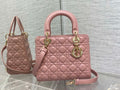 Dior M0565 Medium Lady Dior Bag  Blush Cannage Lambskin Gold