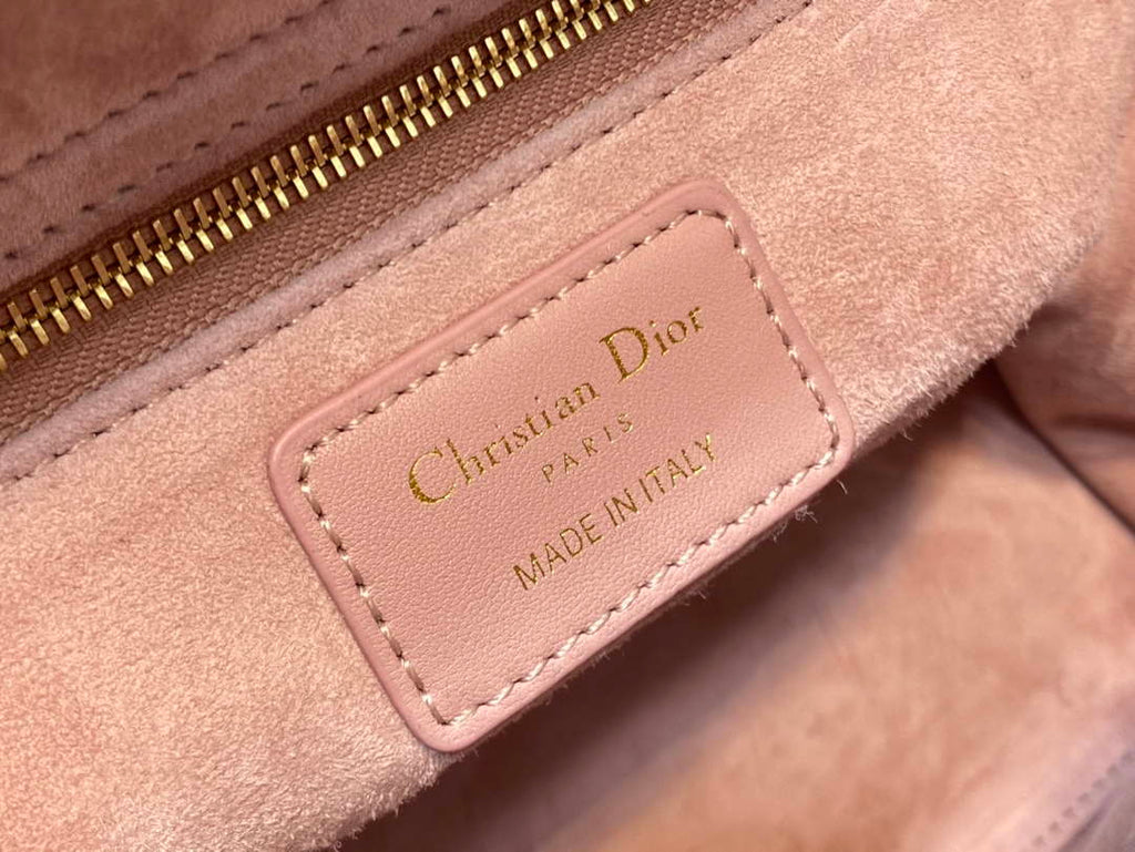 Dior M0565 Medium Lady Dior Bag  Blush Cannage Lambskin Gold